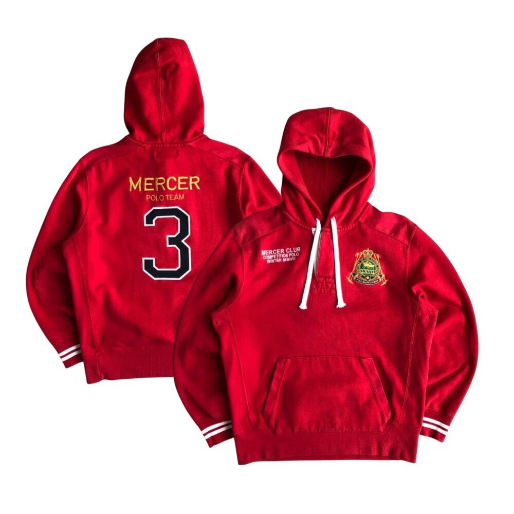 Polo by Ralph Lauren vintage Red Mercer Club Hoodie Size Medium 23358